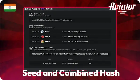 Server and Client Seed and Combined Hash at the Aviator Game